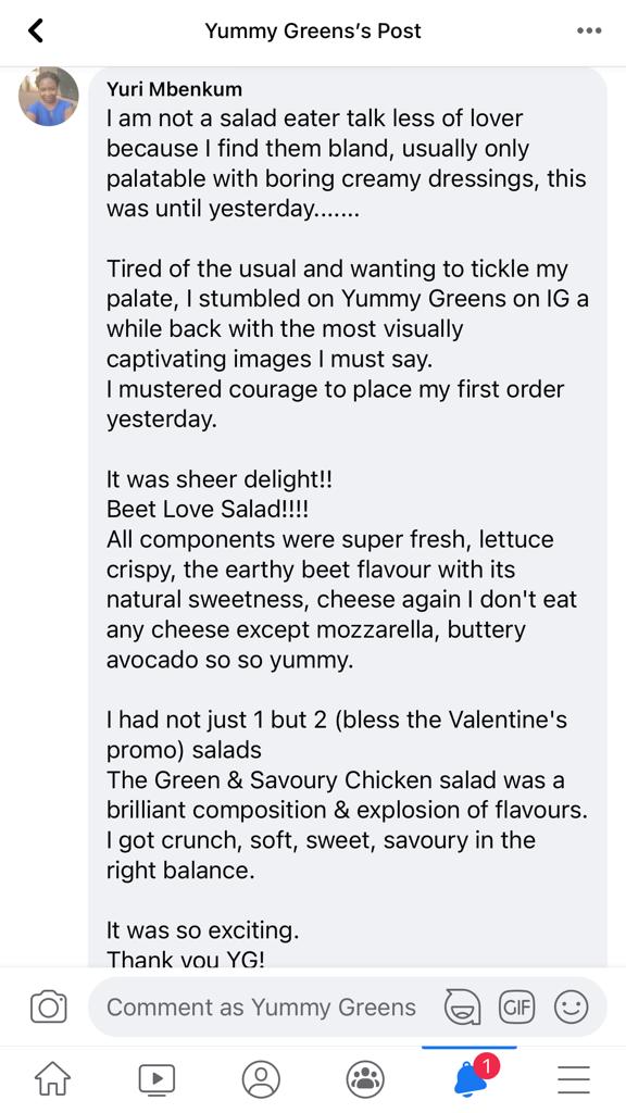yummy greens review screenshot